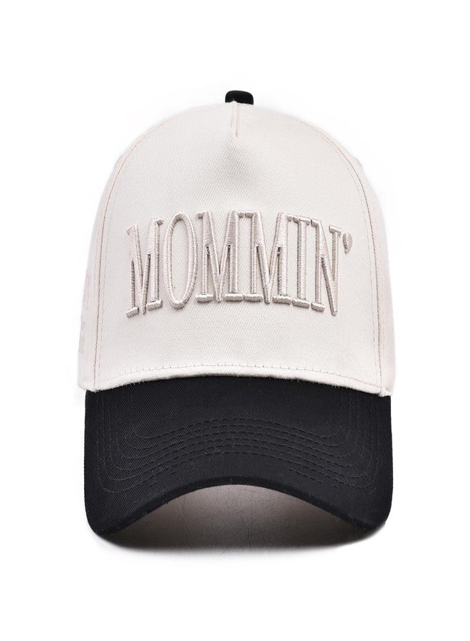 Abdkw Mommin Trucker Hat,Vintage Two-Tone Women's Baseball Cap with Mommin Embroidery Ponytail Fit ，Adjustable Baseball Cap,Unisex Outdoor，Christmas Essentials - Image 1
